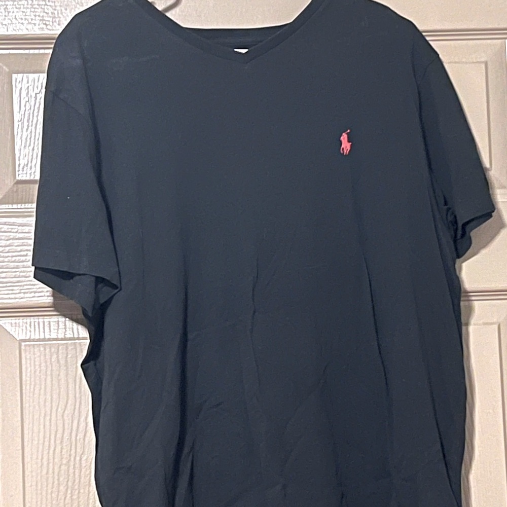Black and red Ralph Lauren V neck shirt